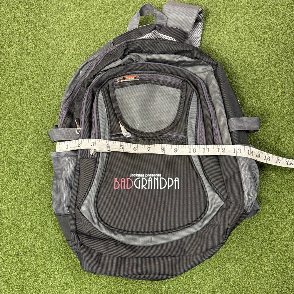 Jackass Presents Bad Grandpa Movie Promo Backpack Black Grey RealD 3D Travel Bag
